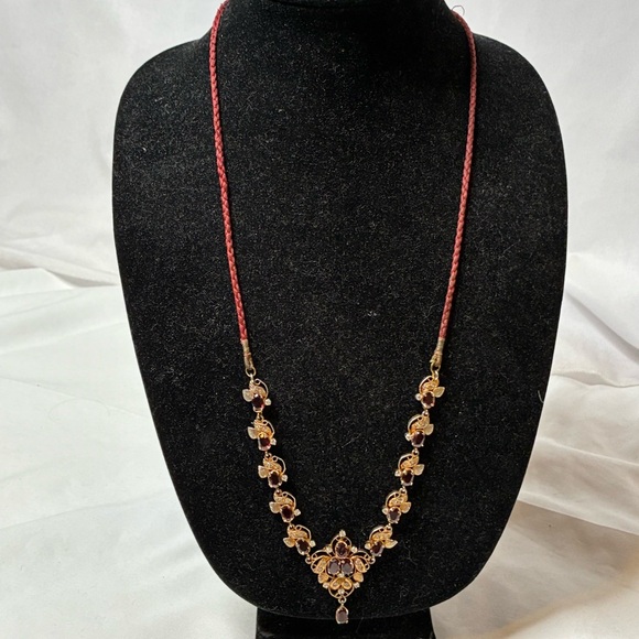 Jewelry - Bollywood Vintage Gold and Ruby Red Necklace GUC